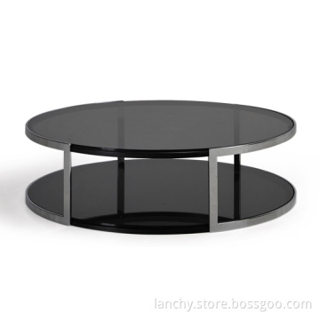 Modern Glass Coffee Table with Chrome Frame (TT-GQ110)